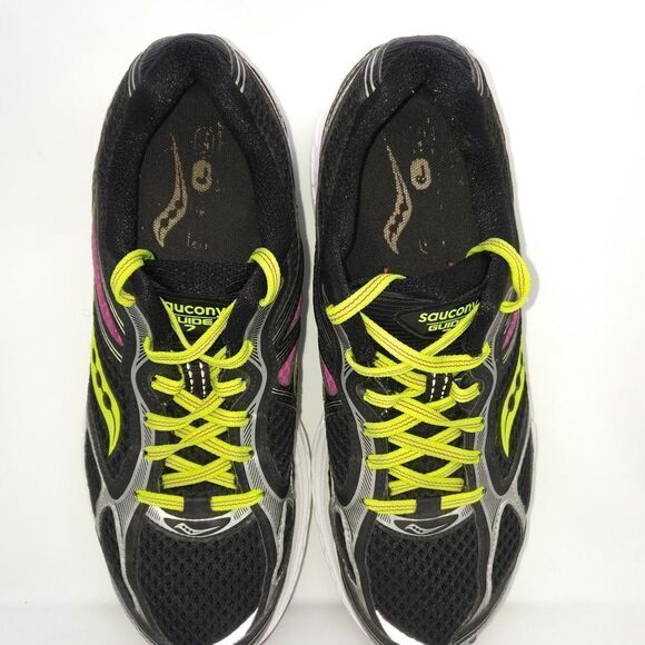 Saucony Glide 7 Running Sneakers Women's Size 10 Black, Green, Purple - Picture 6 of 8